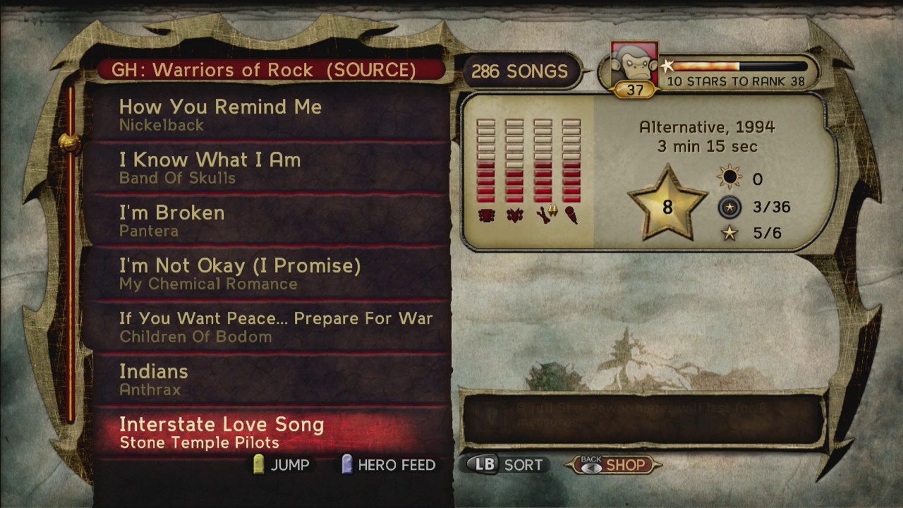 Guitar Hero 6 Warriors of rock songlist