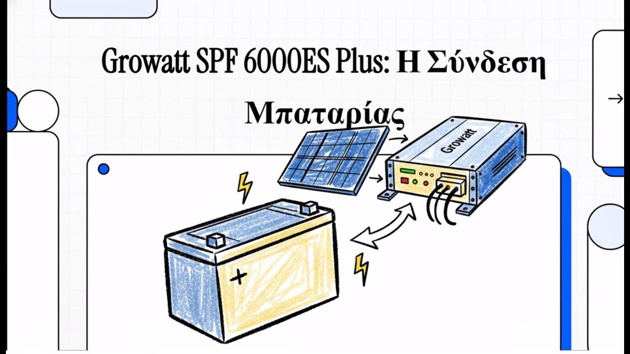 Growatt SPF 6000ES Plus  Η Σύνδεση Μπαταρίας