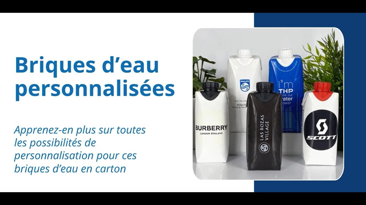 Briques d'eau personnalisées