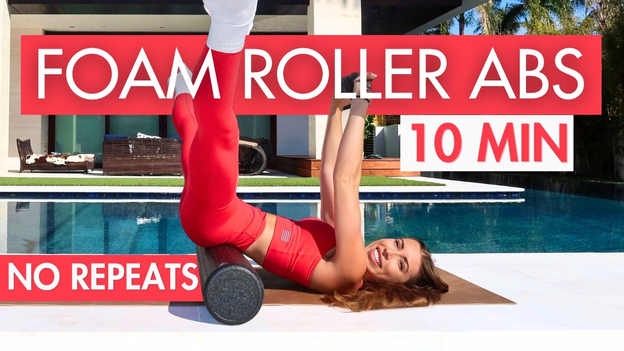 10 MIN FOAM ROLLER ABS WORKOUT - Deep Core Focused | At Home Pilates