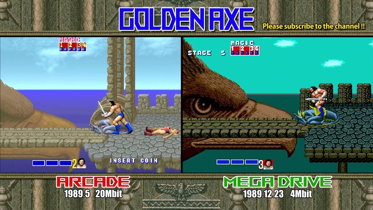 メガドライブ移植比較！ゴールデンアックス GOLDEN AXE /GENESIS #SEGA #セガ