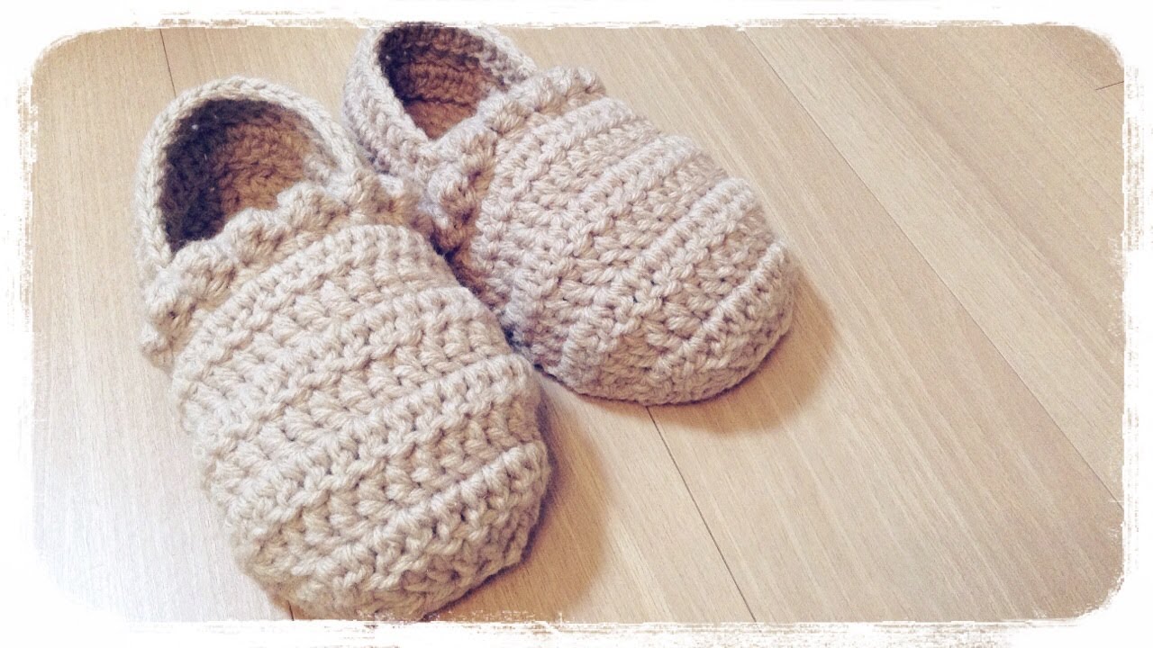 【かぎ針編み】 How to crochet a slippers (2/3) ルームシューズの編み方 by meetang