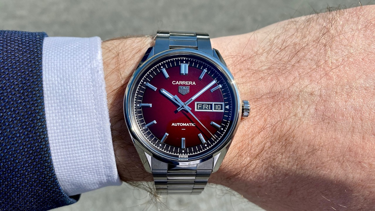 NEW 2025 TAG Heuer Carrera Day Date automatic smokey red 41 mm
