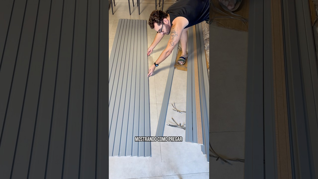 Parede renovada com o Ripado MDF Cavimad Cinza ✨❤️#casa #decora&ccedil;&atilde;o #dica #diy