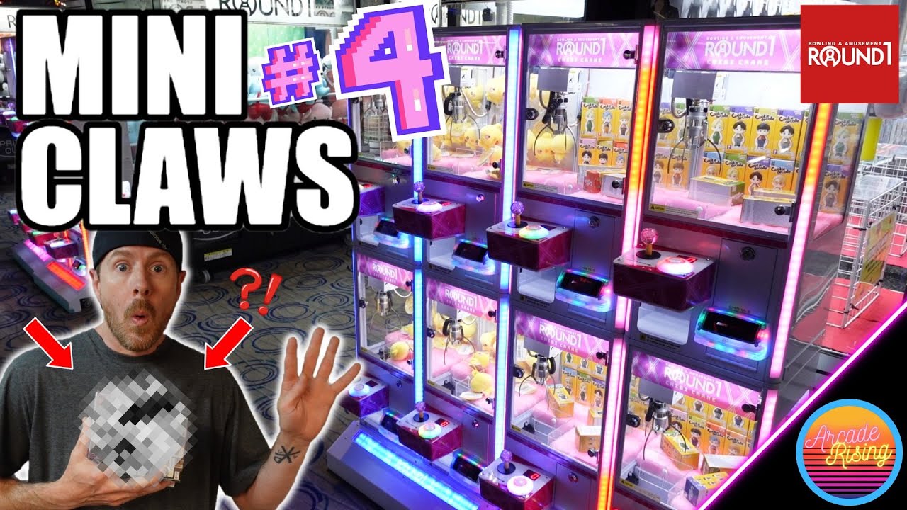 NEW CLAW MACHINE RECORD! 6 IN A ROW! Mini Claw Machines at Round 1