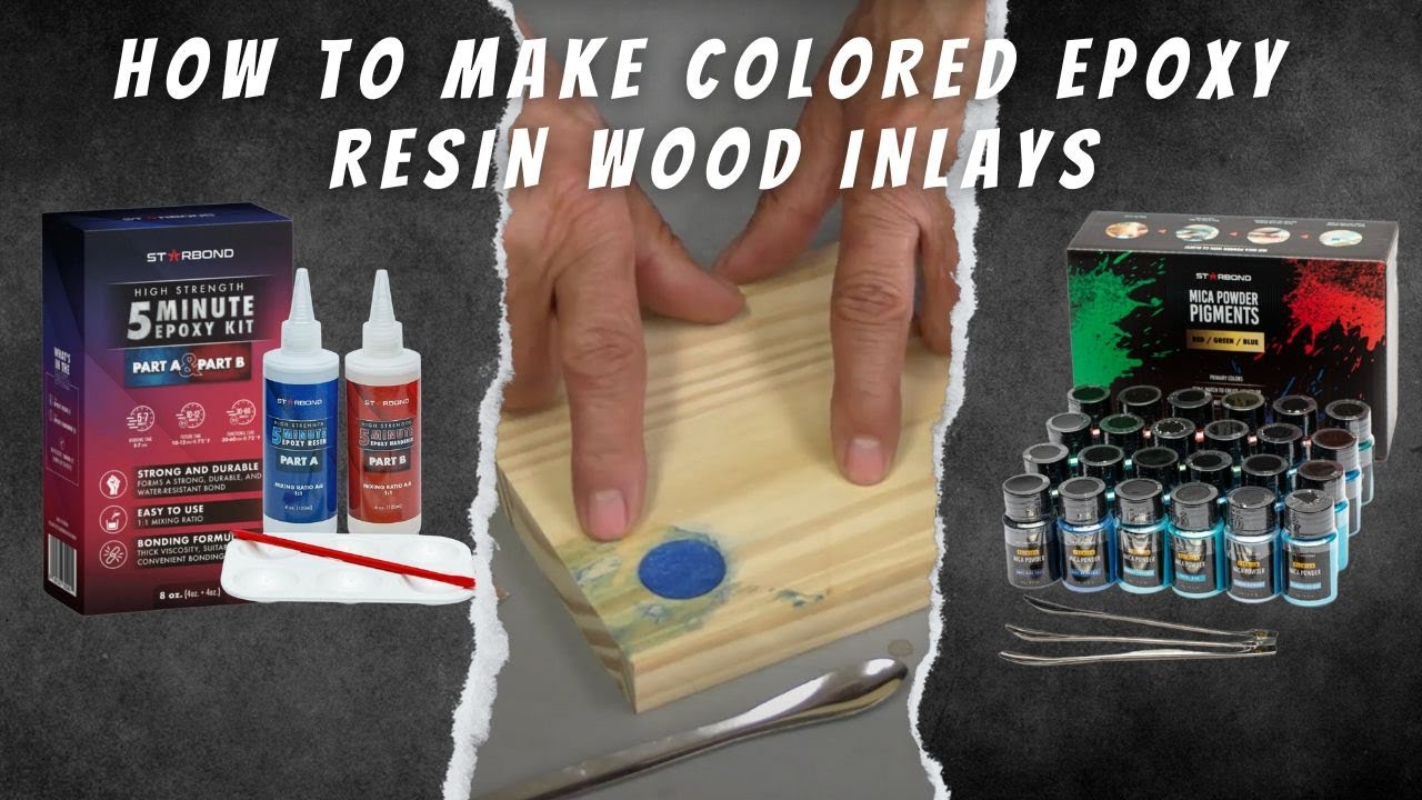 How to Make Colored Epoxy Resin Wood Inlays || Starbond 5 Minute Epoxy Glue + Mica Powder Pigments