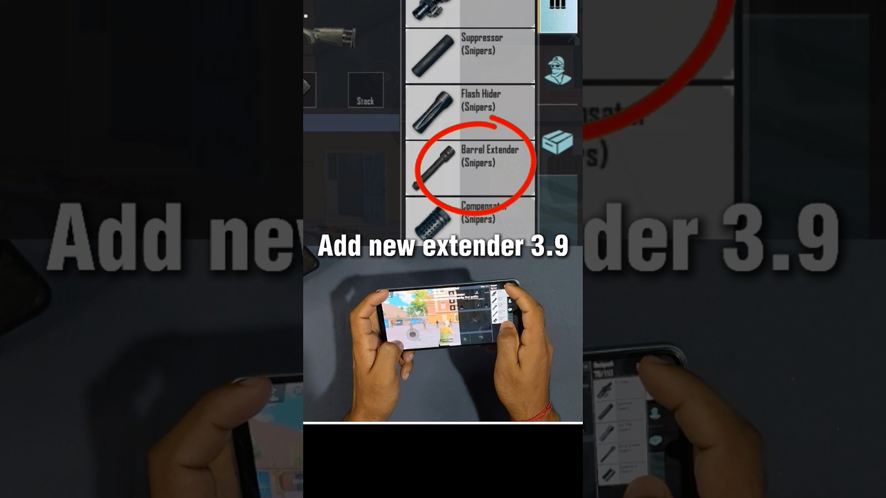 BGMI & PUBG MOBILE 3.9 Update sniper new extender 😳💀 #shorts