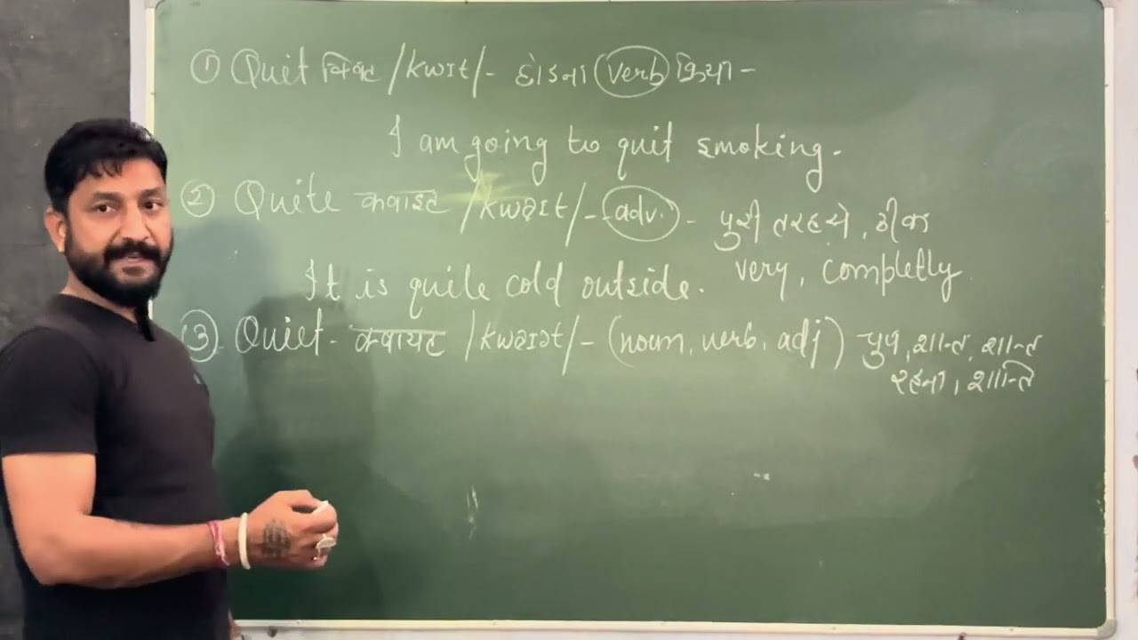 Difference among Quit, Quite and Quiet, detail Vedio with example and pronunciation #shorts #english