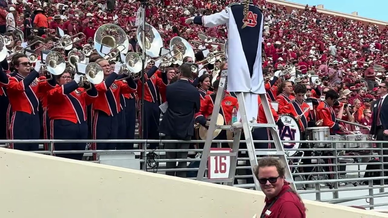 09-20-2025 The Auburn University Marching Band play their stand tunes.