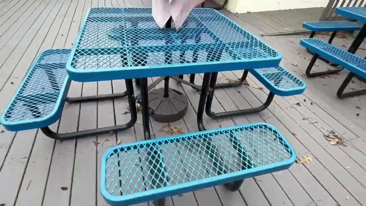 Commercial Square Picnic Table - thermoplastic coating
