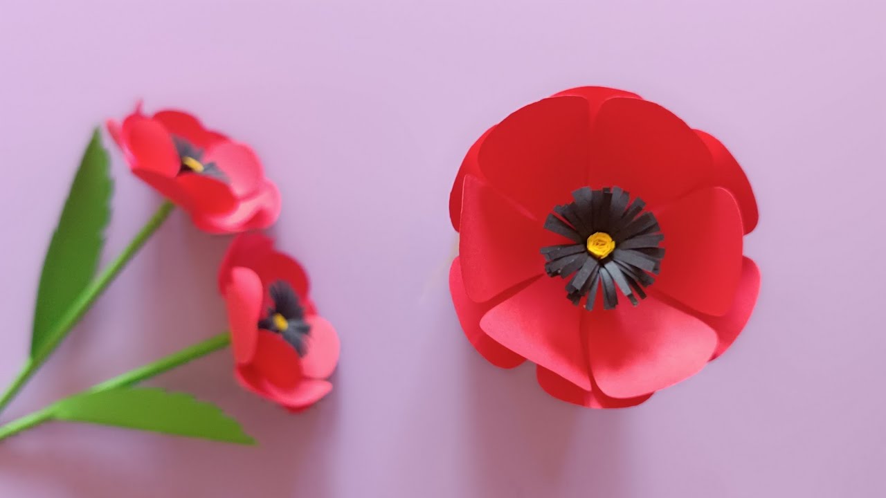 Paper Poppy Flower Tutorial || DIY Beutiful Flower With Paper