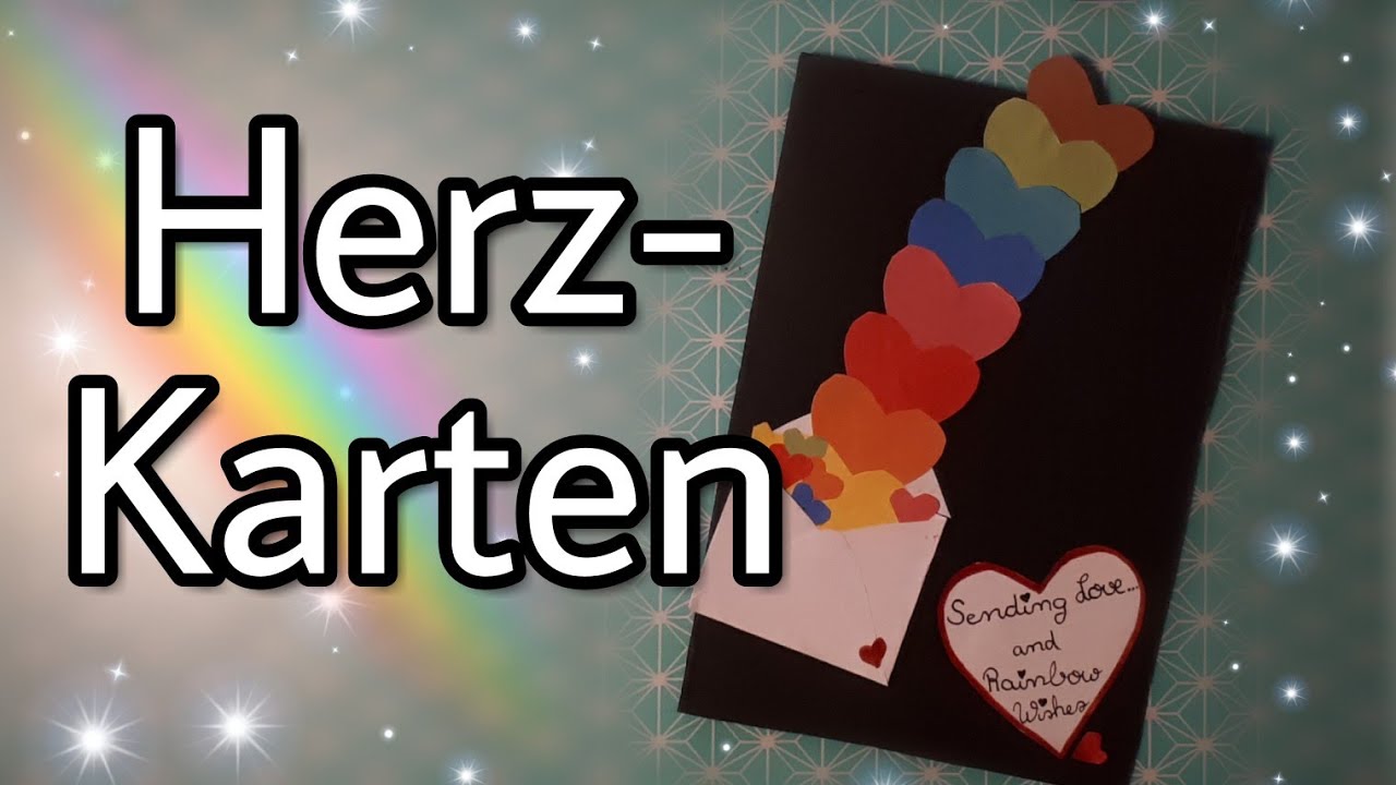 Bunte Herzkarten basteln🌈❤ | Puste blume