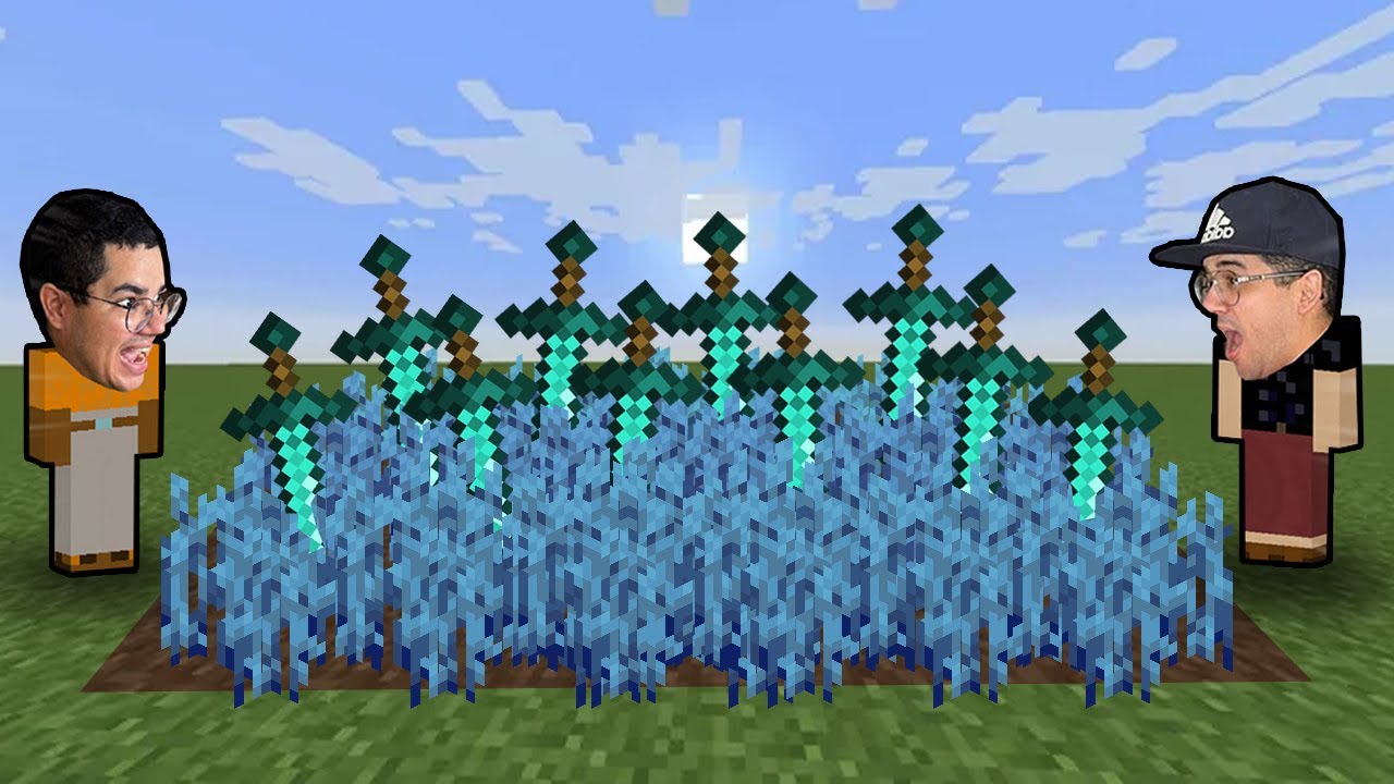 PLANTAMOS ESPADAS DE DIAMANTE NO MINECRAFT!