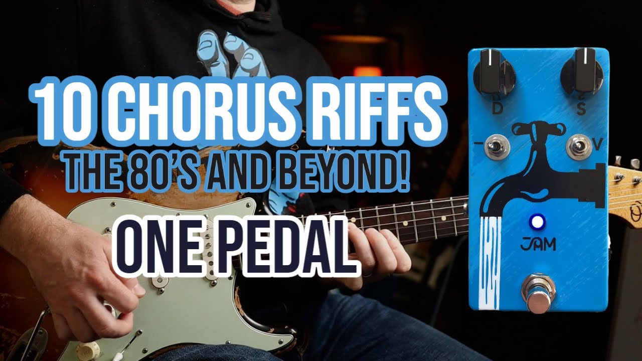 10 Chorus Riffs from the 1980s | Jam Pedals Waterfall Chorus/Vibrato (Pedal Demo)