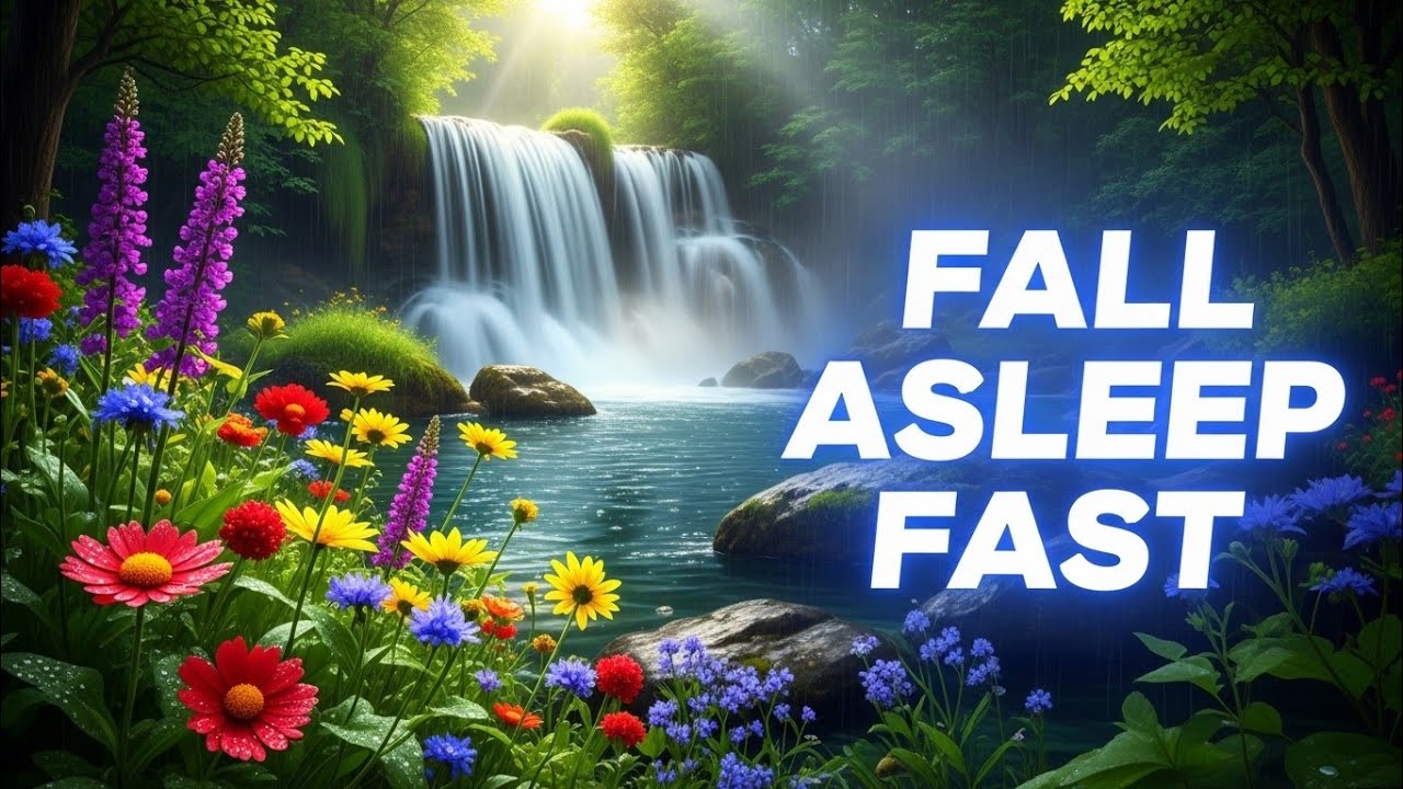 Rainy Forest Waterfall 🌧️ Deep Sleep & Relaxing Nature Sounds (4K)