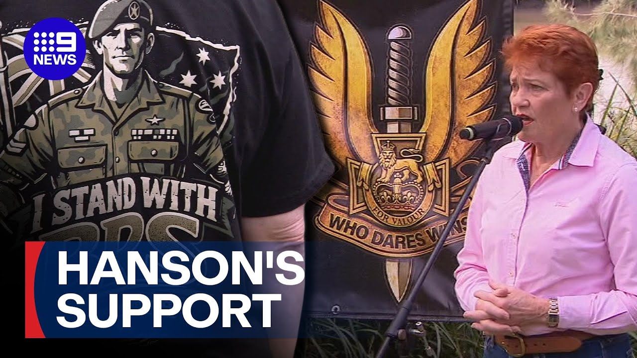 Pauline Hanson out in support of Ben Roberts-Smith | 9 News Australia