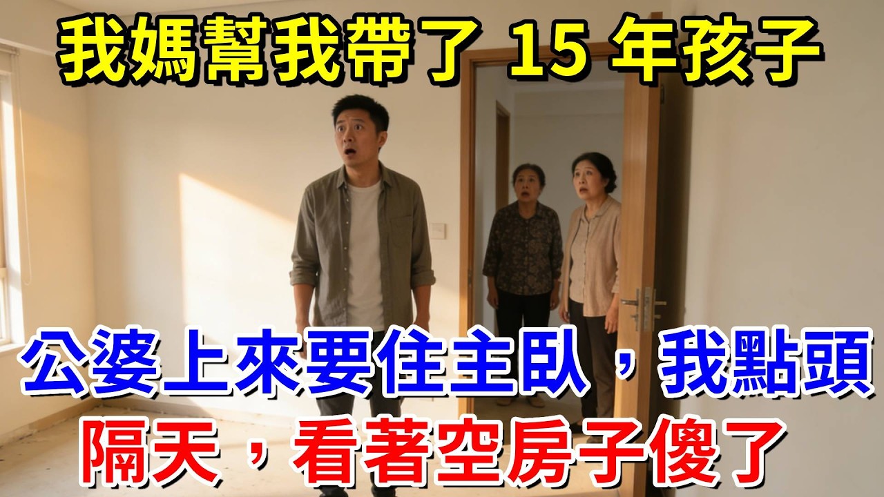 我媽帶娃12年，公婆一上來就要住主臥室。老公逼我媽搬走，我只回了一個字「行。」隔天，看著空房子傻了#阿木講故事#為人處世#生活經驗#情感故事#養老#睡前故事