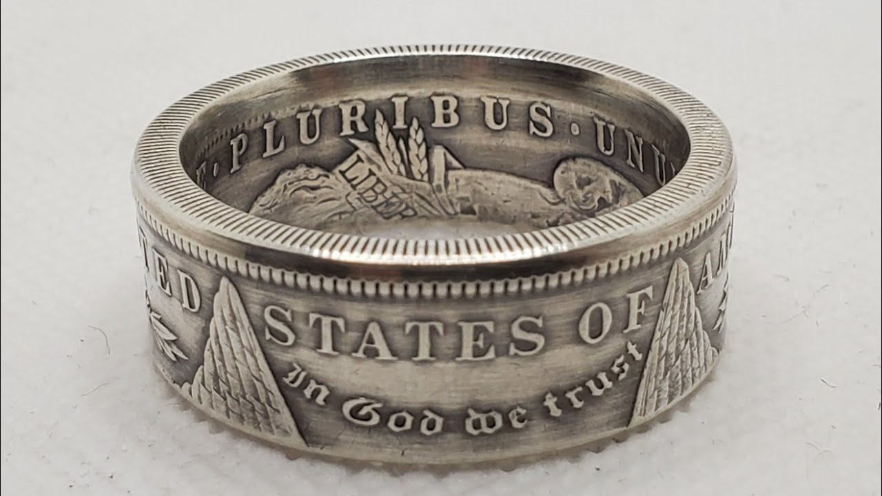Making an Amazing 1890 Morgan Silver Dollar Coin Ring. Size 16 w/ Extra Reeded Edge Added.