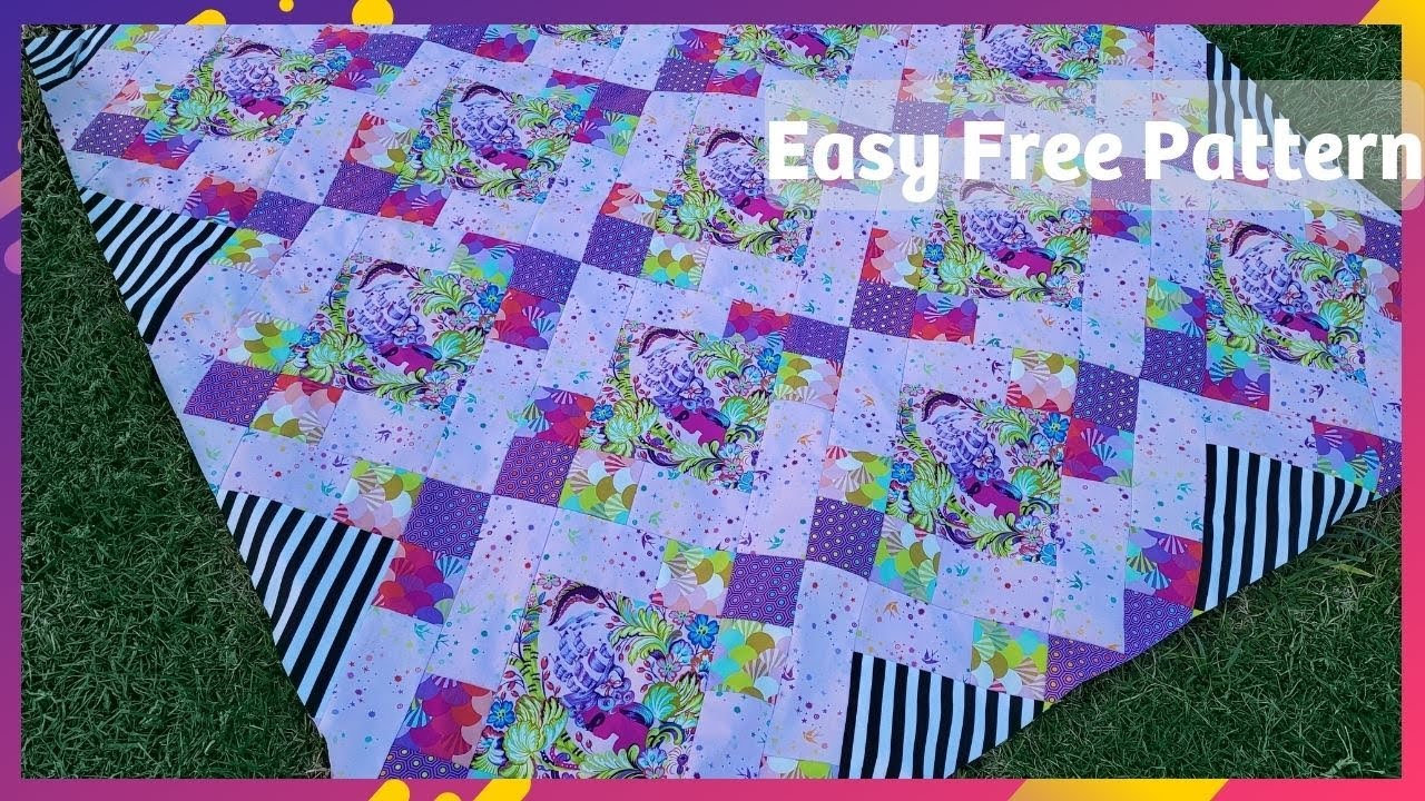 Free Quilt Pattern turned on Point | Tula Pink Fabric | Ida Jean Pattern