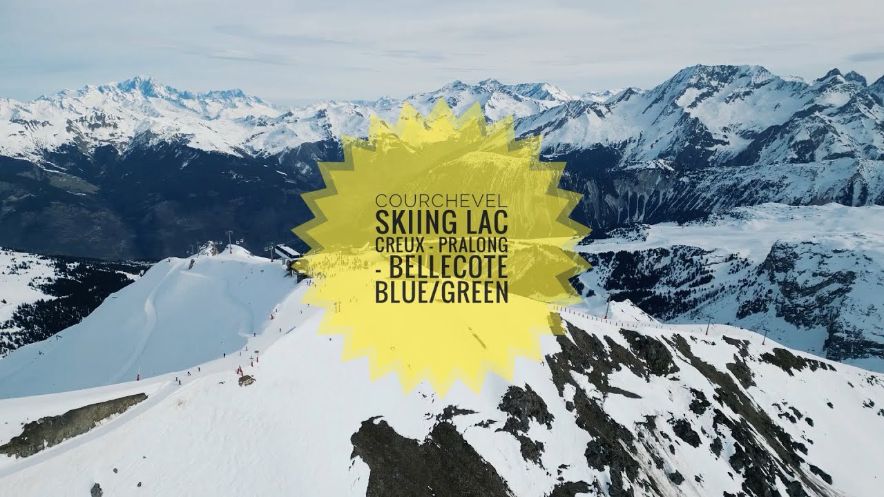 Courchevel's longest top-to-bottom blue/green ski run. Lac Creux-Pralong-Bellecote from Vizelle
