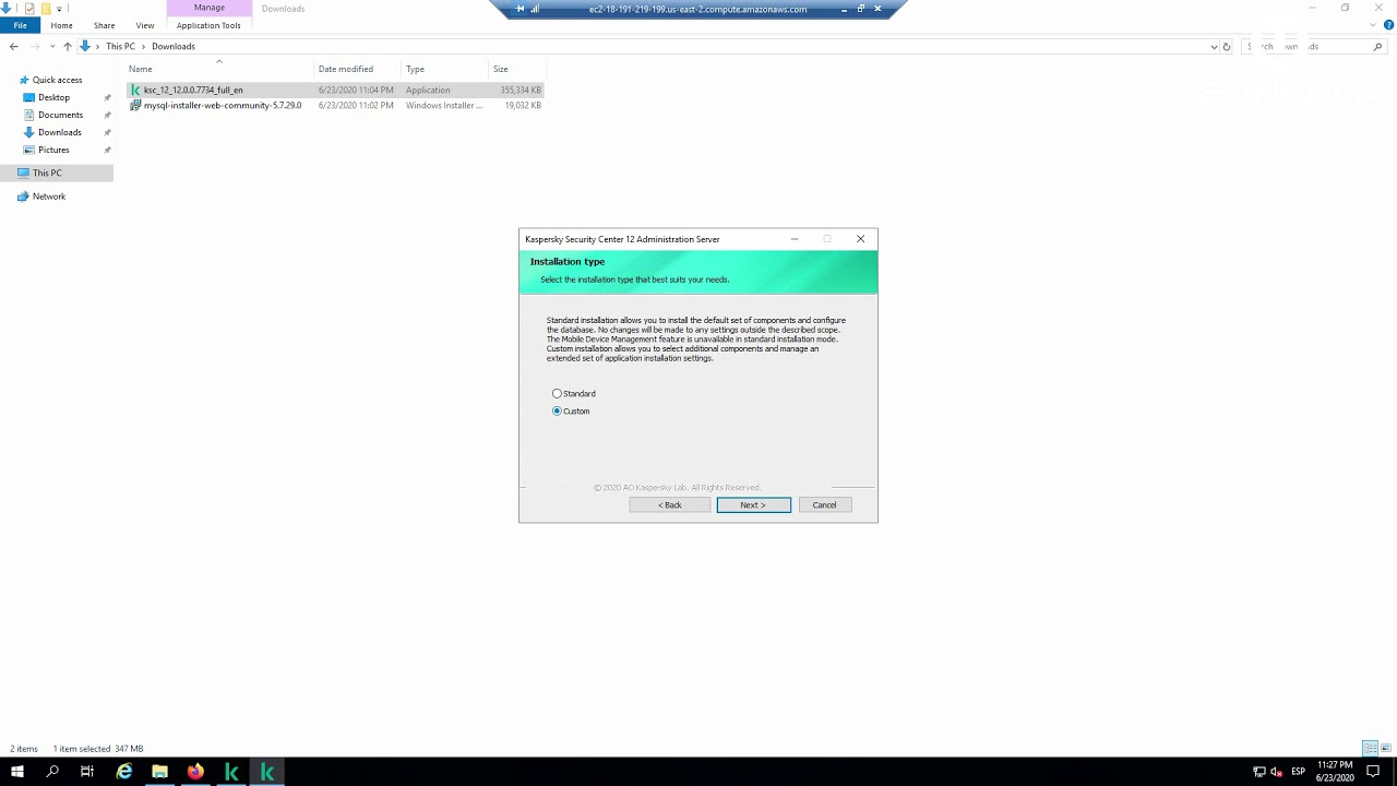 Kaspersky Security Center 12 con Mysql