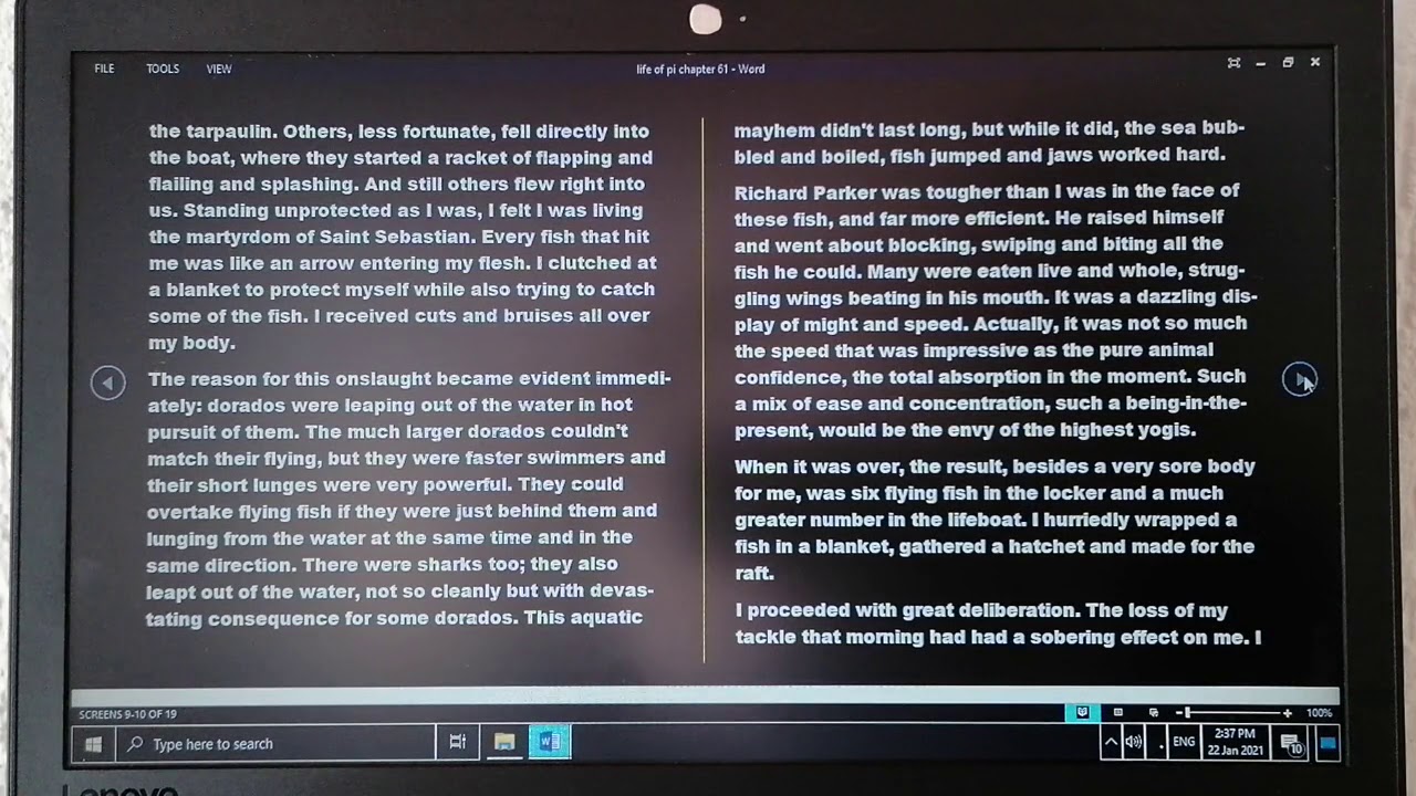life of pi book full text reading chapter 60,61
