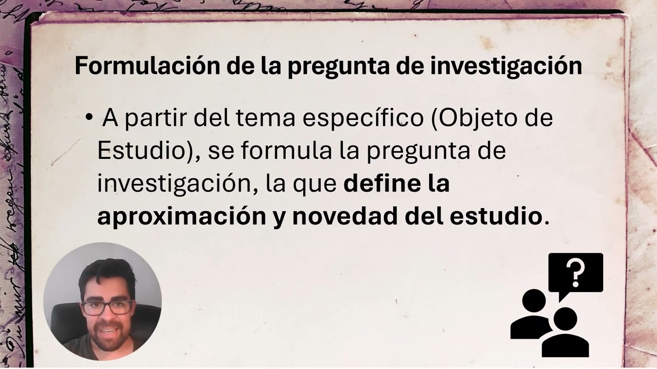 Iniciando el proyecto de investigación: el tema y la pregunta | IRP 1