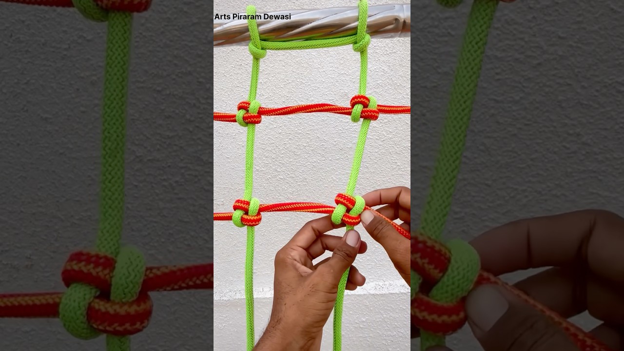 Learn how to tie cargo net or climbing net rope knot! #diy #knot