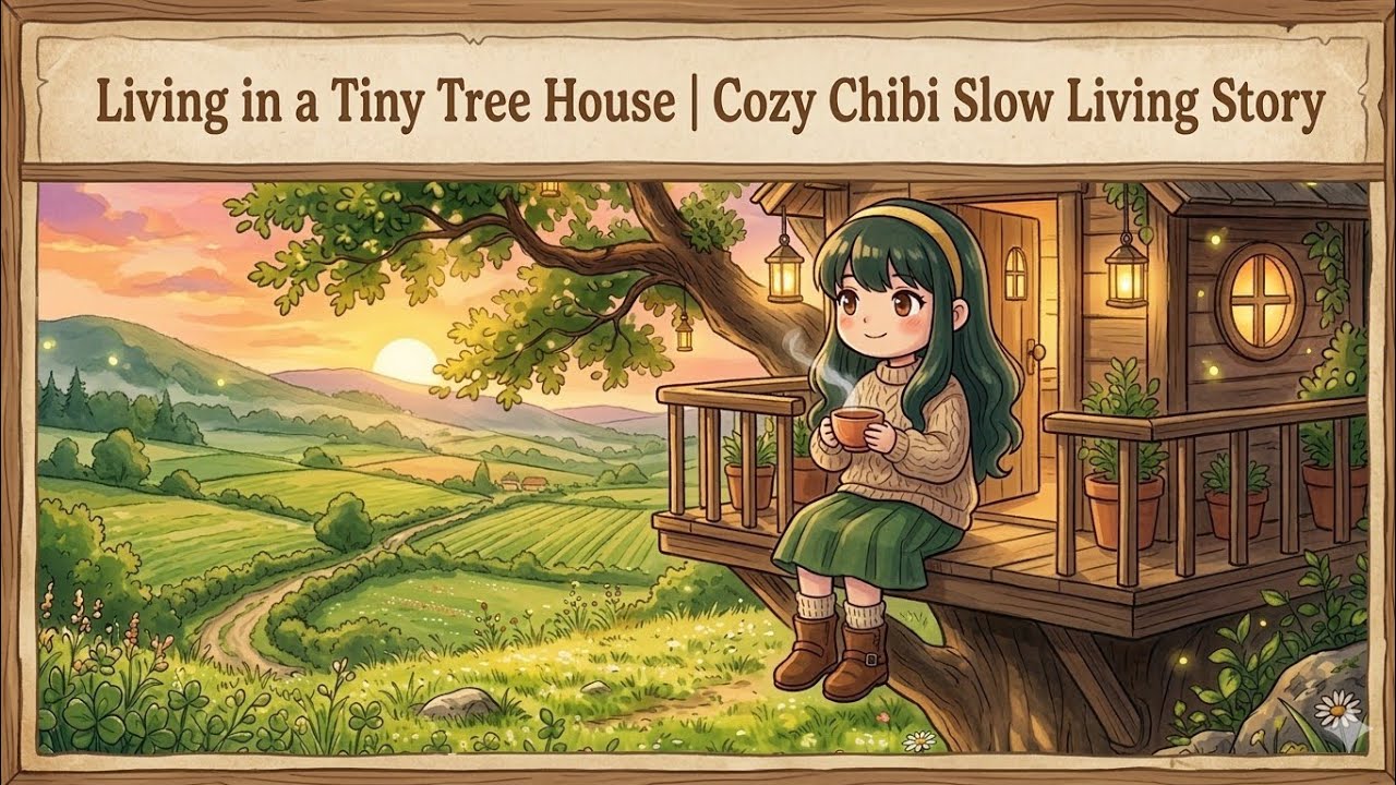 Living in a Tiny Tree House | Cozy  Slow Living Story #cozyasmr 