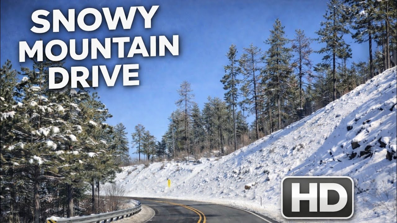 Snowy Mountain Drive | Calm Winter Ambience Through Forest Roads