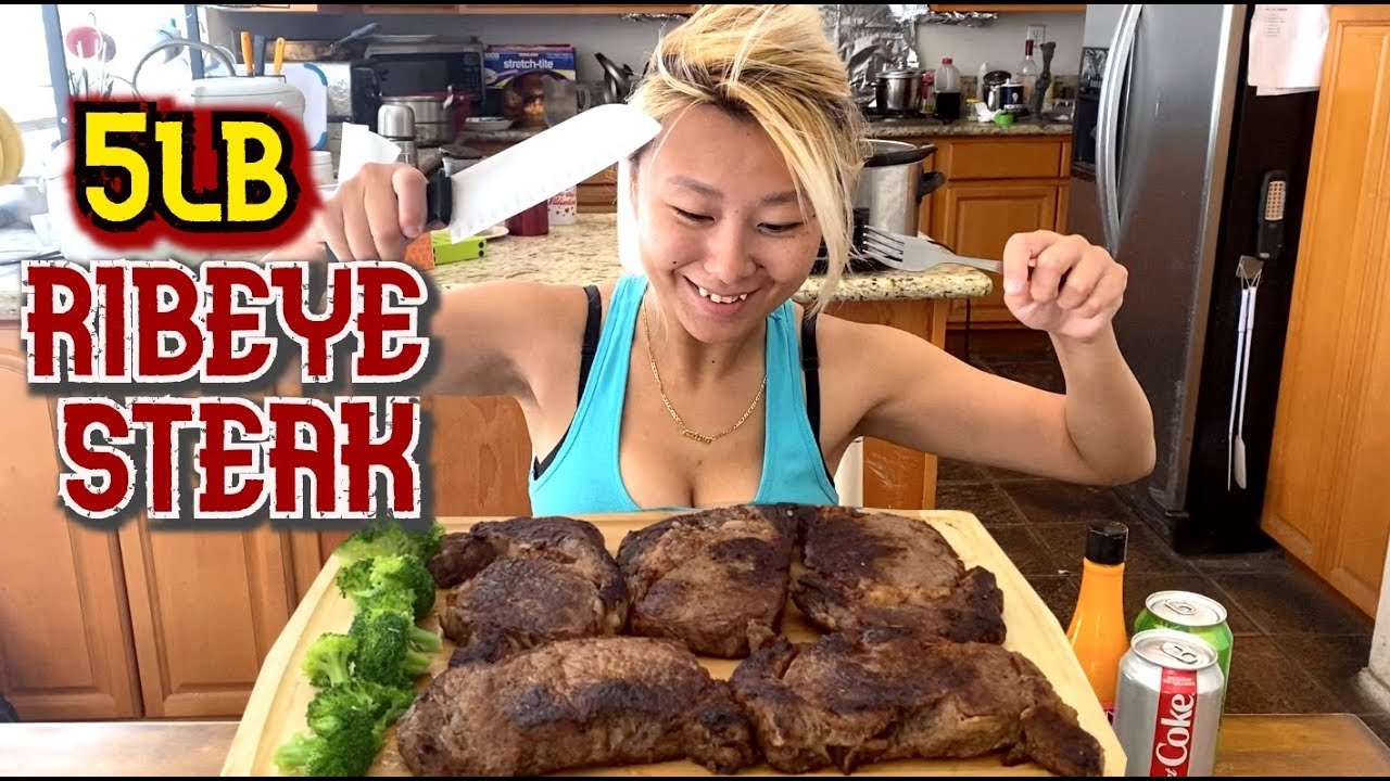 5LBS RIBEYE STEAK CHALLENGE I made for myself #RainaisCrazy