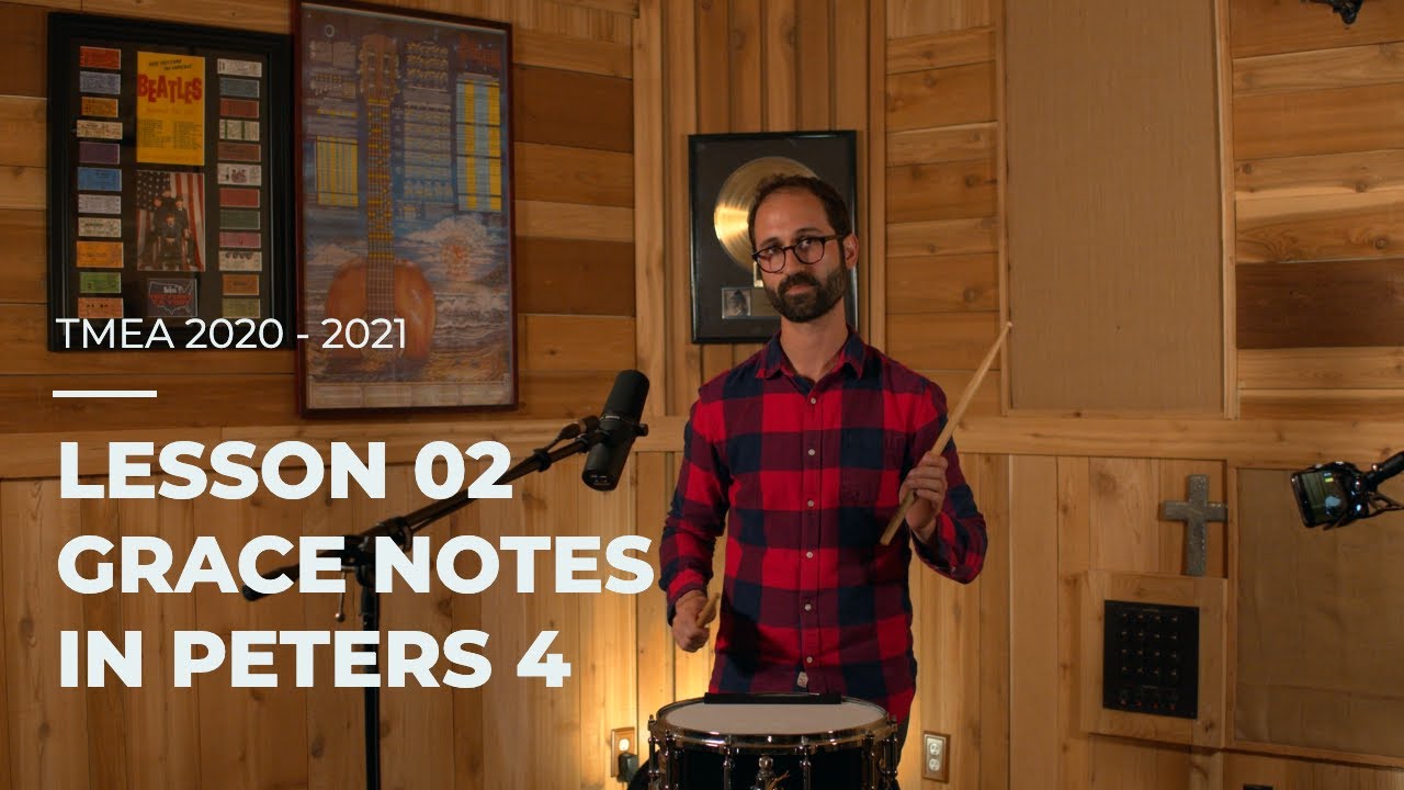 2020 - 2021 TMEA Percussion Lesson 02, Snare drum ornaments in Mitchell Peters Etude 4
