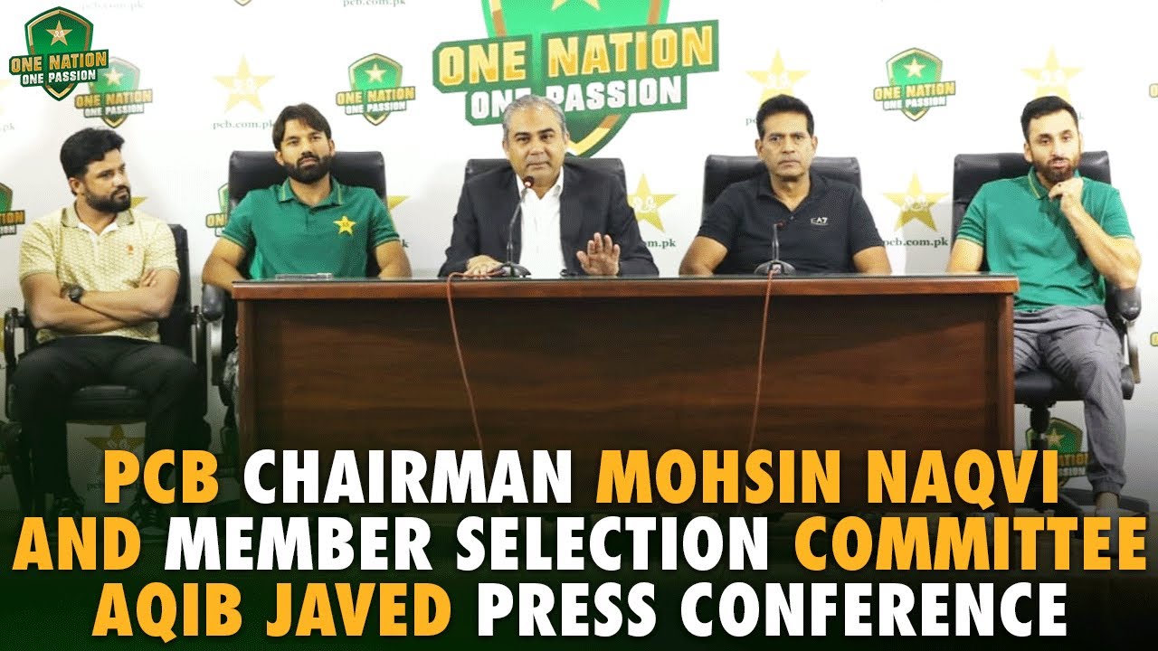 PCB Chairman Mohsin Naqvi and Member Selection Committee Aqib Javed Press Conference | PCB