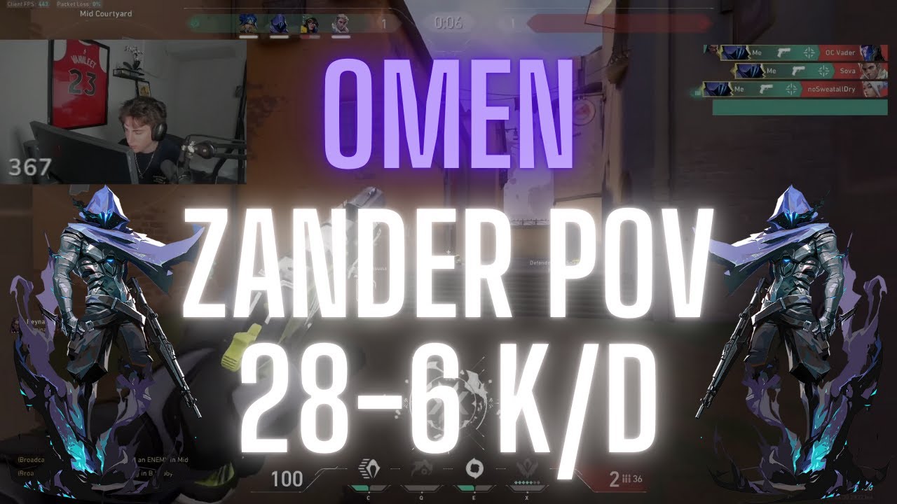 100T Zander POV Omen on Ascent 28-6 K/D (VALORANT Pro POV)