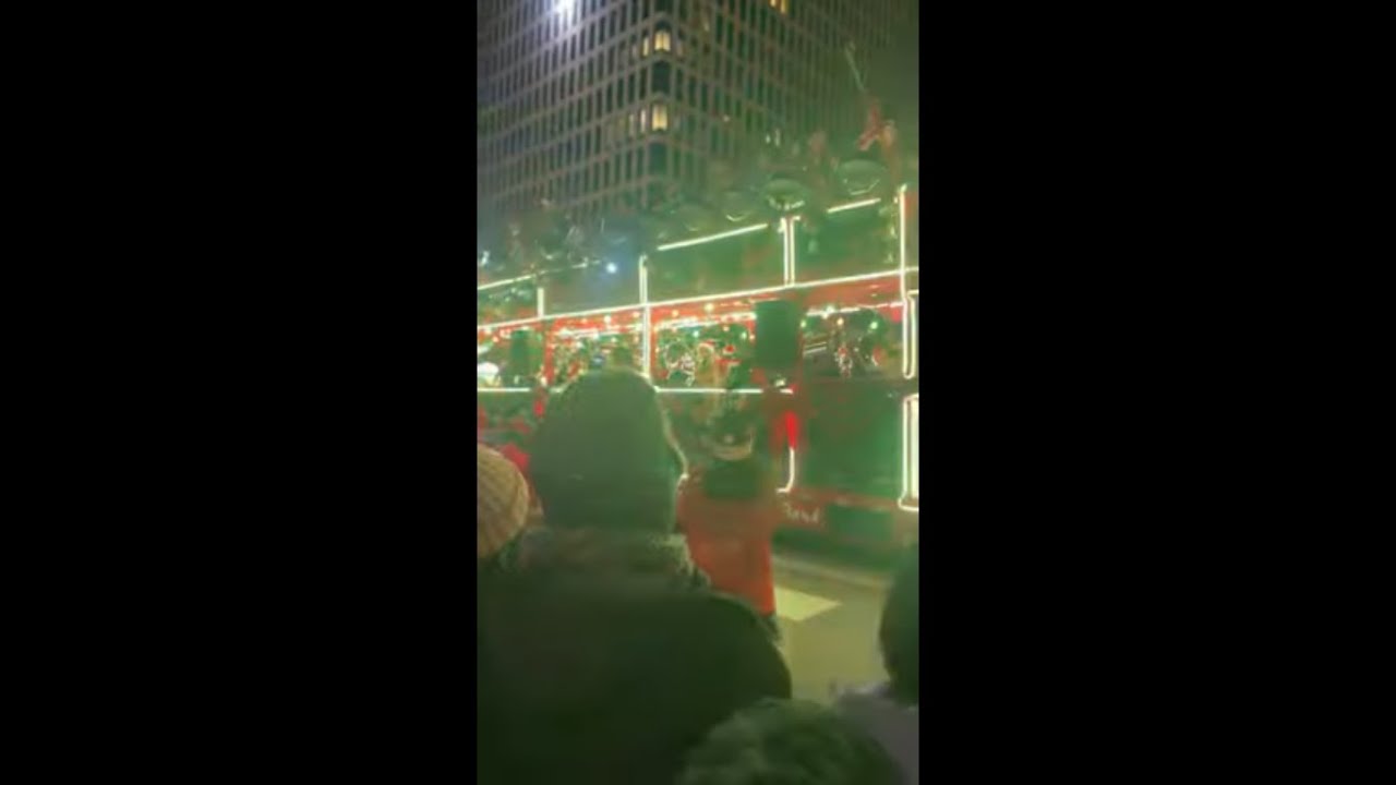 Christmas Light Street Parade, Headed by Walt Disney, Surrounded With Crowds