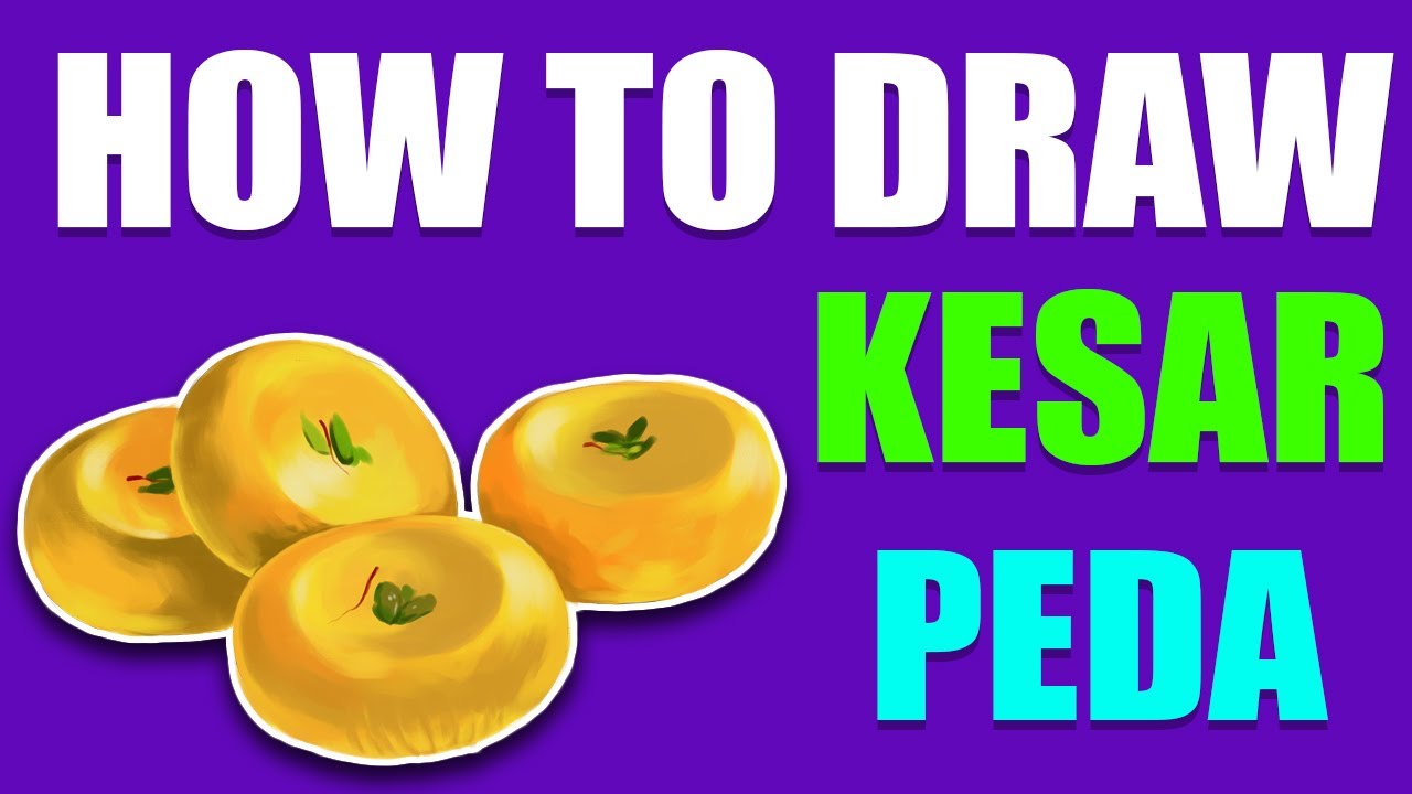 HOW TO DRAW KESAR PEDA | Easy a Kesar peda drawing |  Kesar peda ki drawing kaise banate hain | PEDA