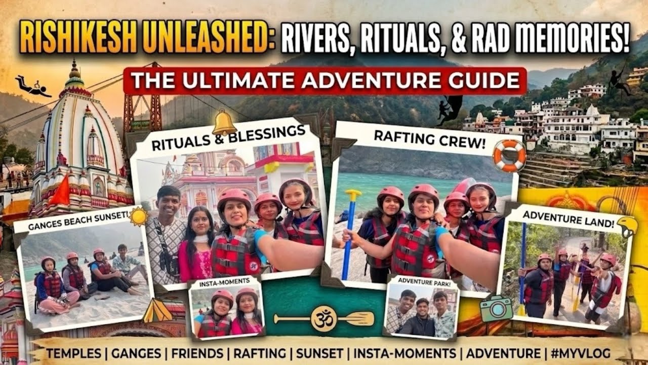 Rishikesh Unleashed 🌊 | Friends Trip, River Rafting & Ganga Aarti Vibes!