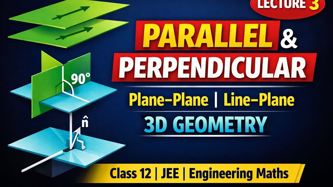 Conditions of Parallel & Perpendicular | Plane–Plane & Line–Plane| Lecture 3 | Class 12 | JEE#viral
