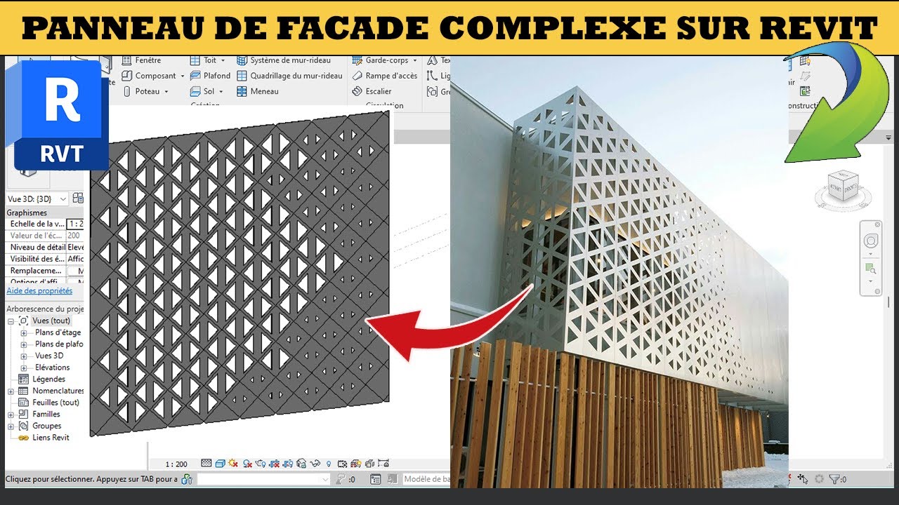 Panneau de façade complexe sur revit