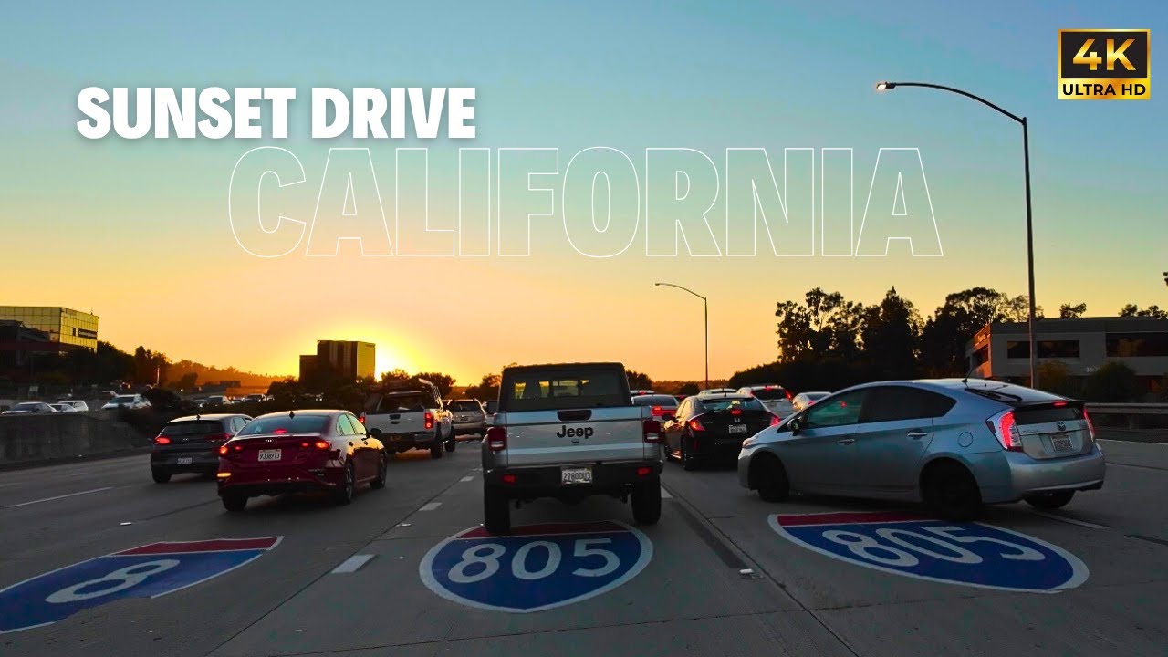 Sunset Drive from El Cajon to San Diego | Scenic Southern California | 4K 🌅