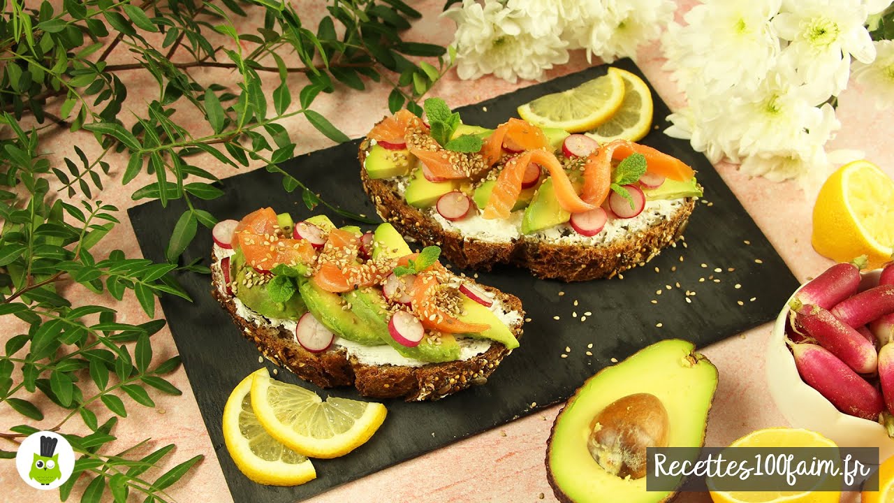 🥑 Tartine de saumon, chèvre, avocat & radis