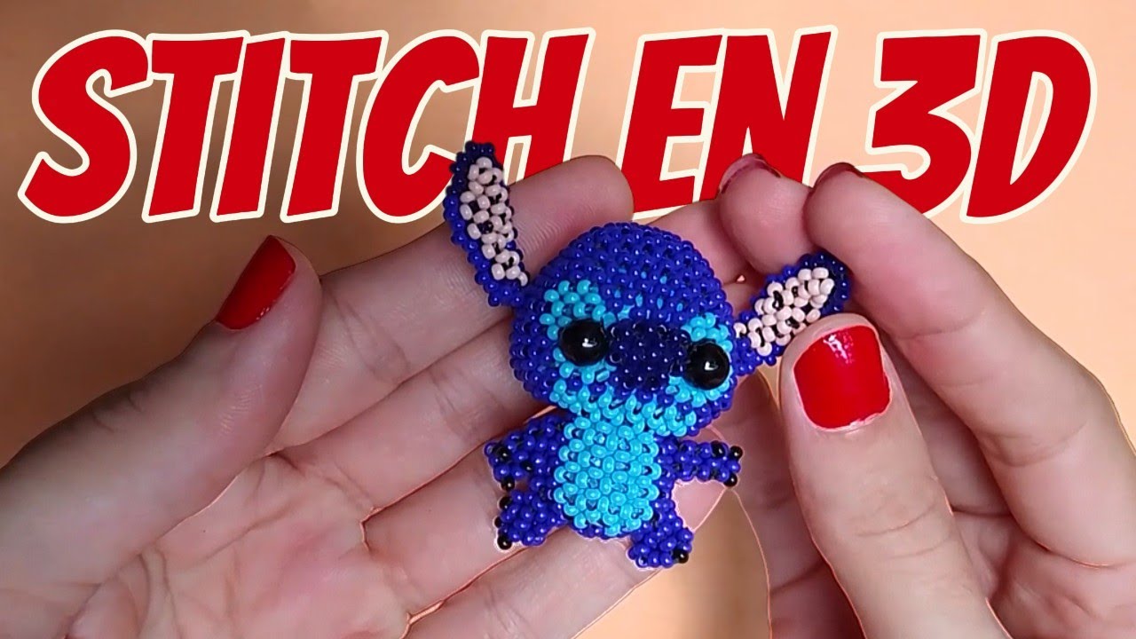 NARIZ de STITCH 3D.  Como hacer animalitos en mostacilla
