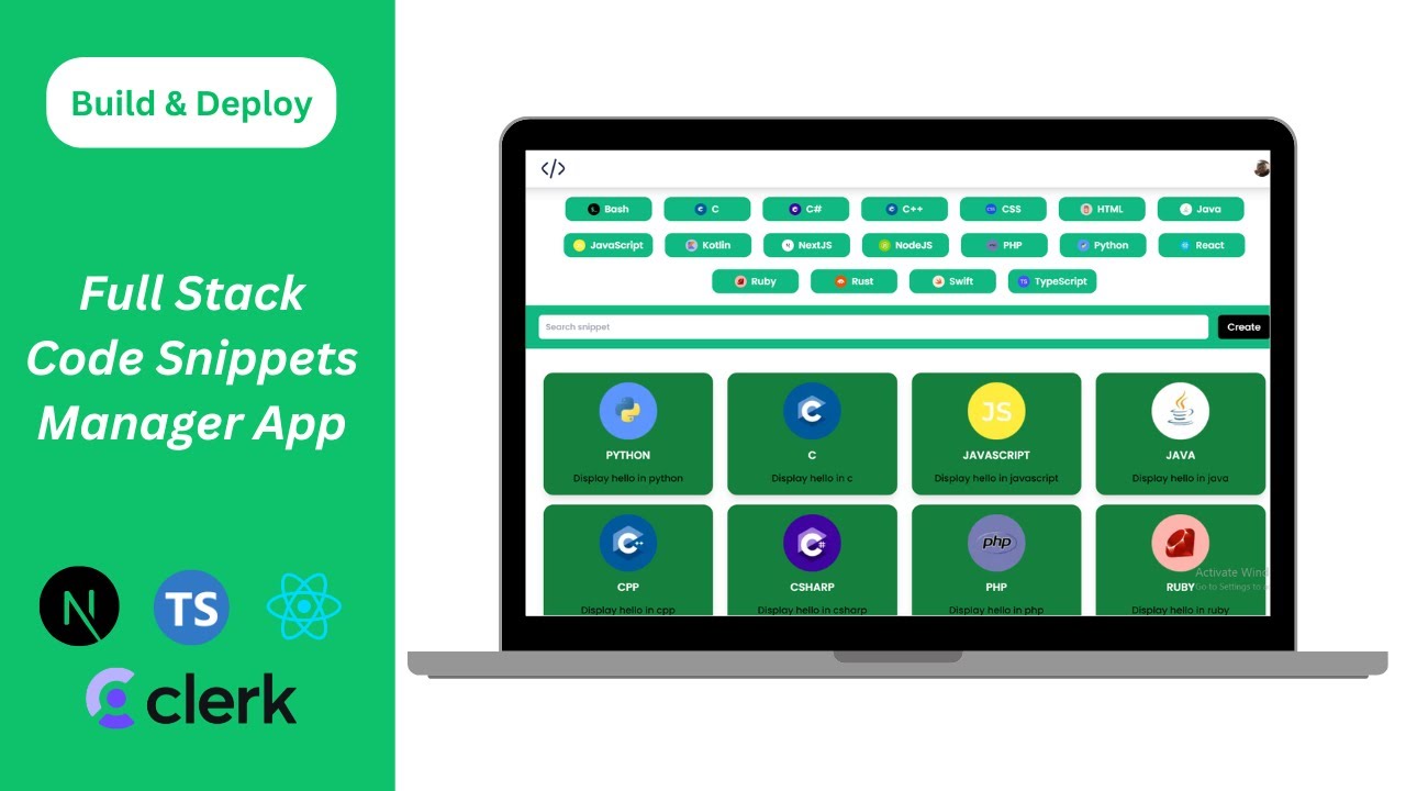 Build & Deploy a Full Stack Code Snippet Manager App with Next js 15  | Full stack Next js Project