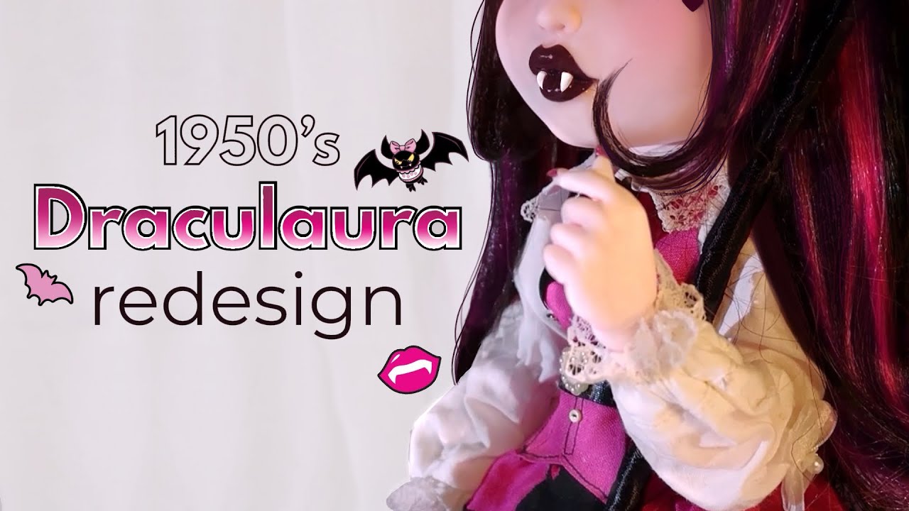 I Gave Draculaura a 1950’s Makeover 🦇🩷 Monster High Redesign