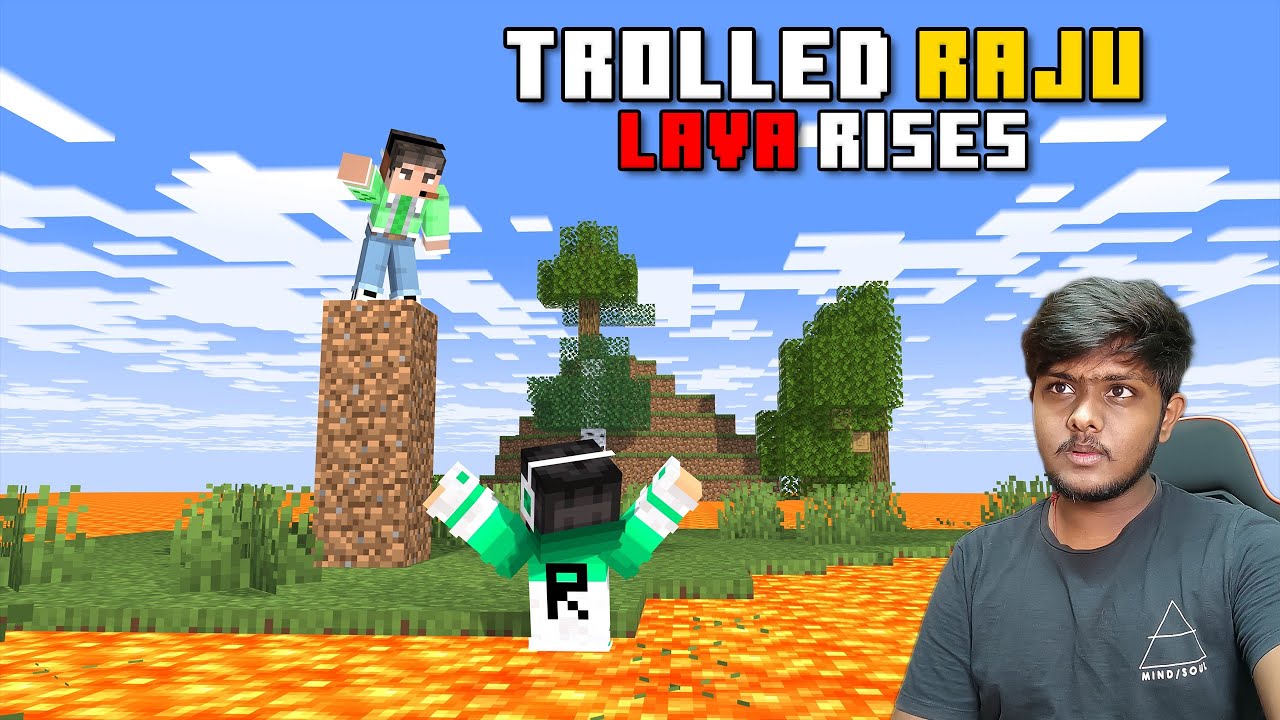 Trolled Raju In Lava Rises | Minecraft In Telugu | GMK GAMER