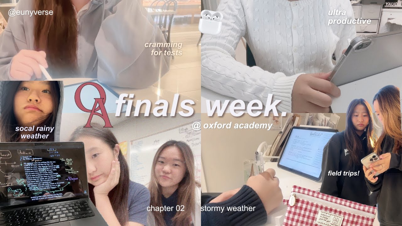 finals week at oxford academy | finals, korean field trip, studying, cafes