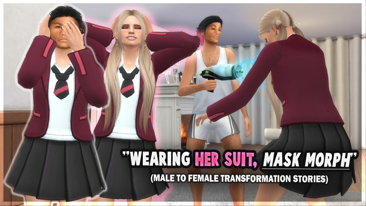 Boy is Turned into a Girl! [Wearing a Skinsuit 👧] | Transformation Stories (Sims 4)