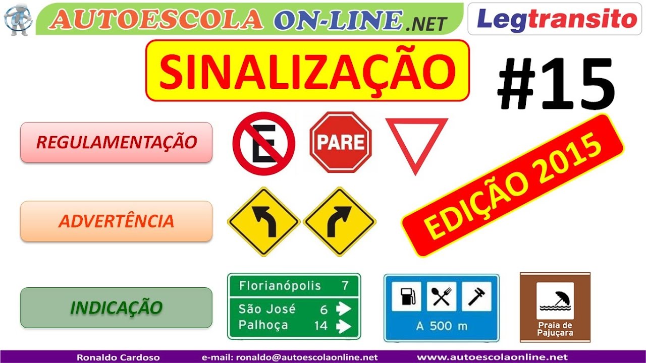 SINALIZAÇÃO - Classificação, Prevalência, Tipos: Regulamentação, Advertência, Indicação
