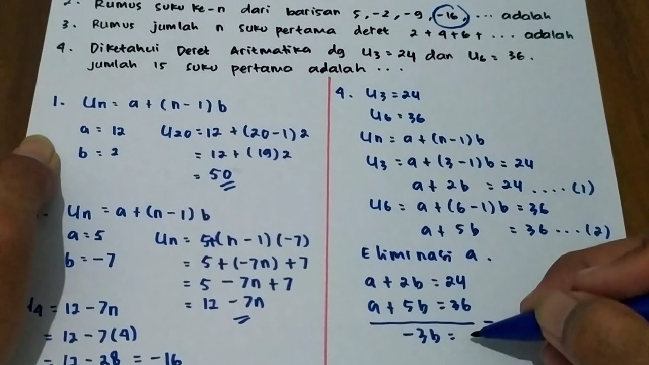 pembahasan soal barisan dan deret aritmatika