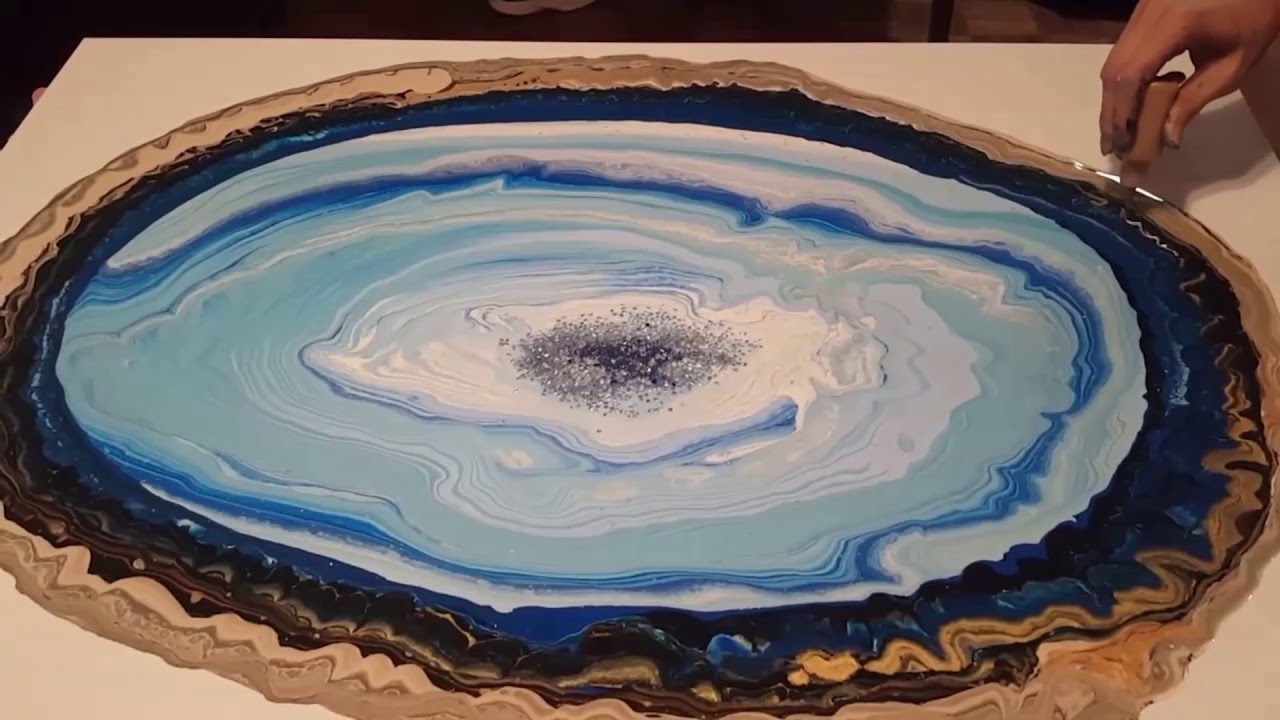 Acrylic geode fluid painting